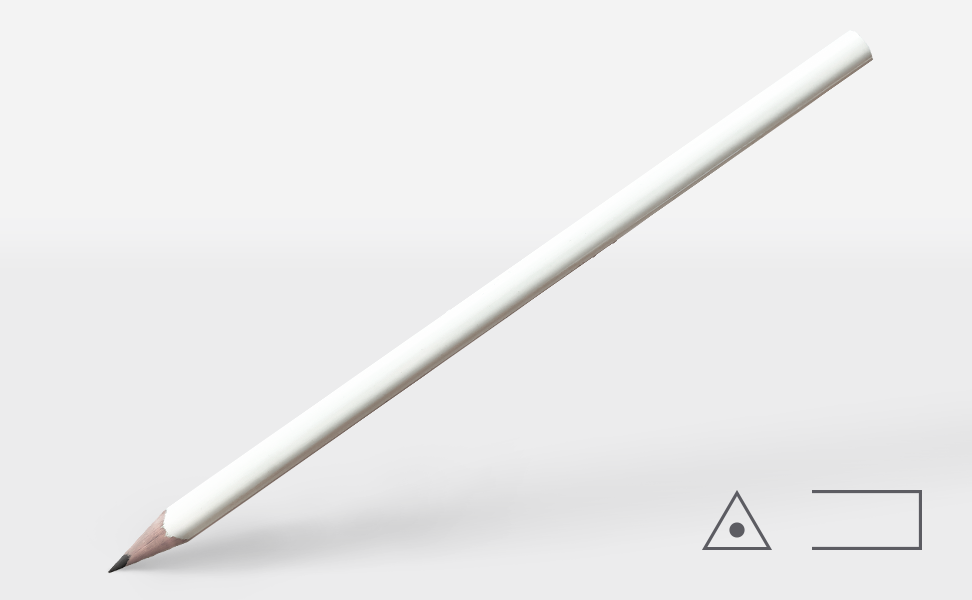 Bleistift 0231, weiß, dreieckig