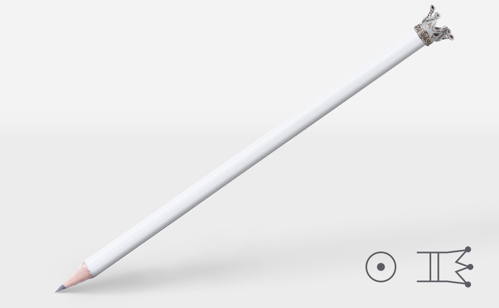 Bleistift 0210, weiß, mit Krone