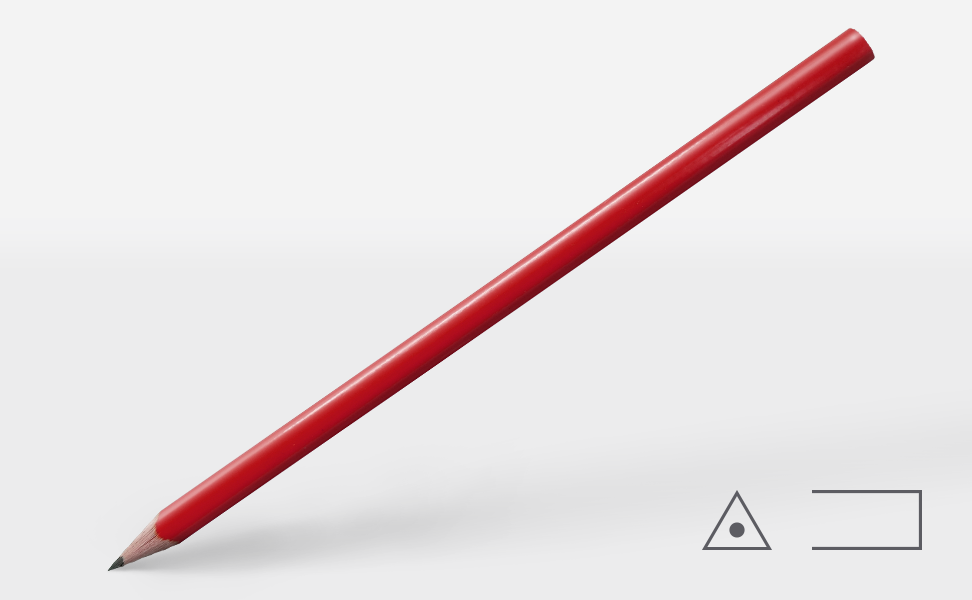 Pencil 0250, triangular, red glossy