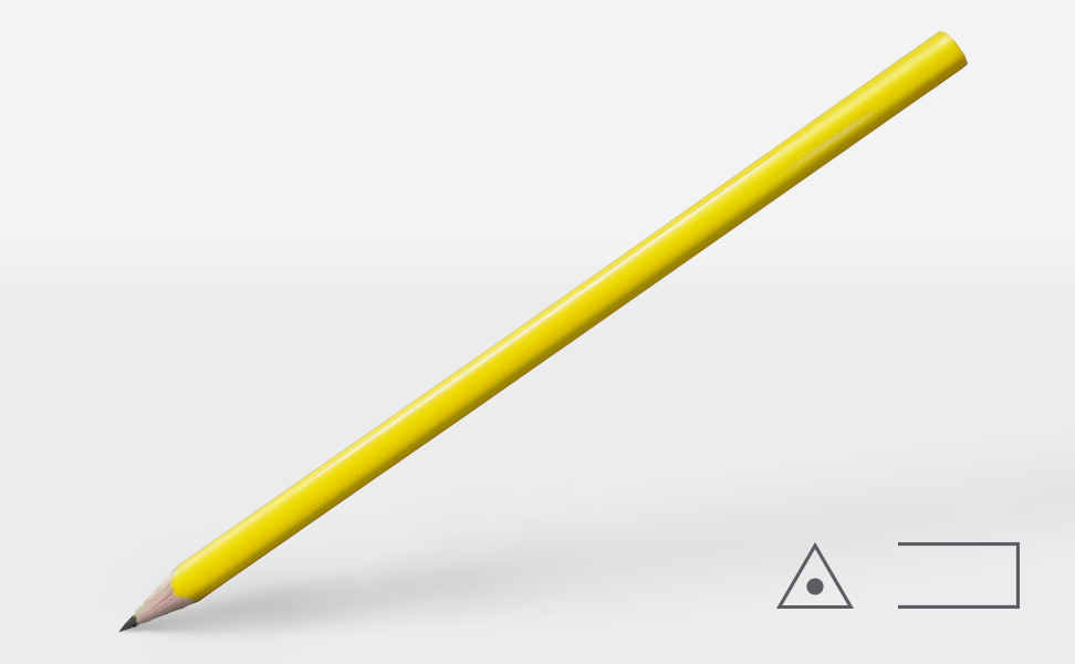 Pencil 0251, glossy yellow, triangular