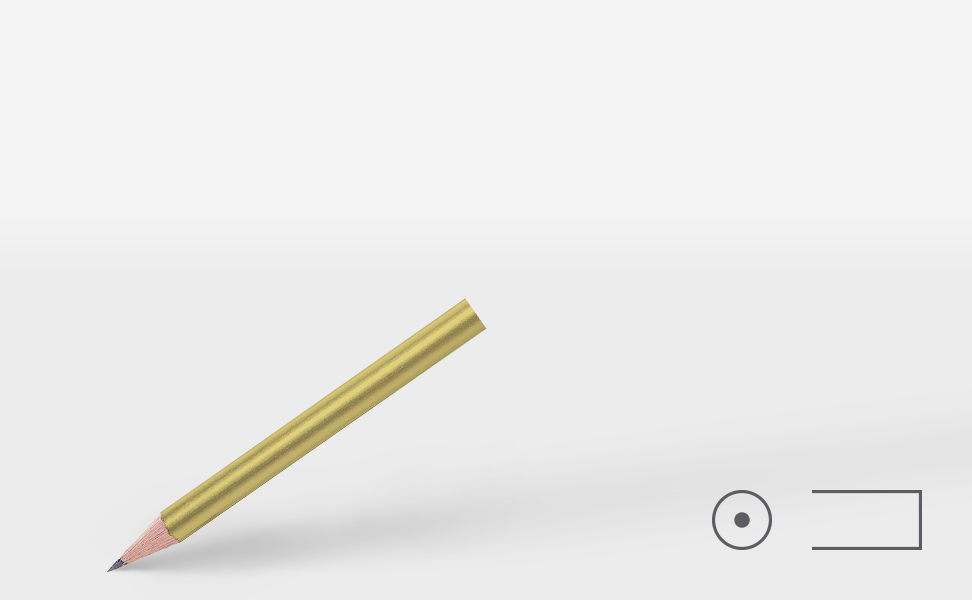 Short pencil 0239-k, gold glossy, round