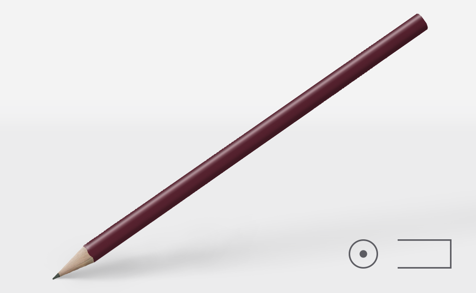 Bleistift 0243, bordeaux rot (ähnlich Pantone 505 ), rund