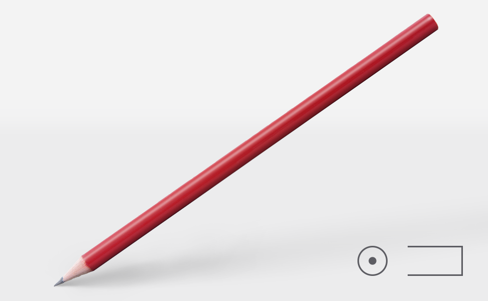 Pencil 0215, red, round shaft
